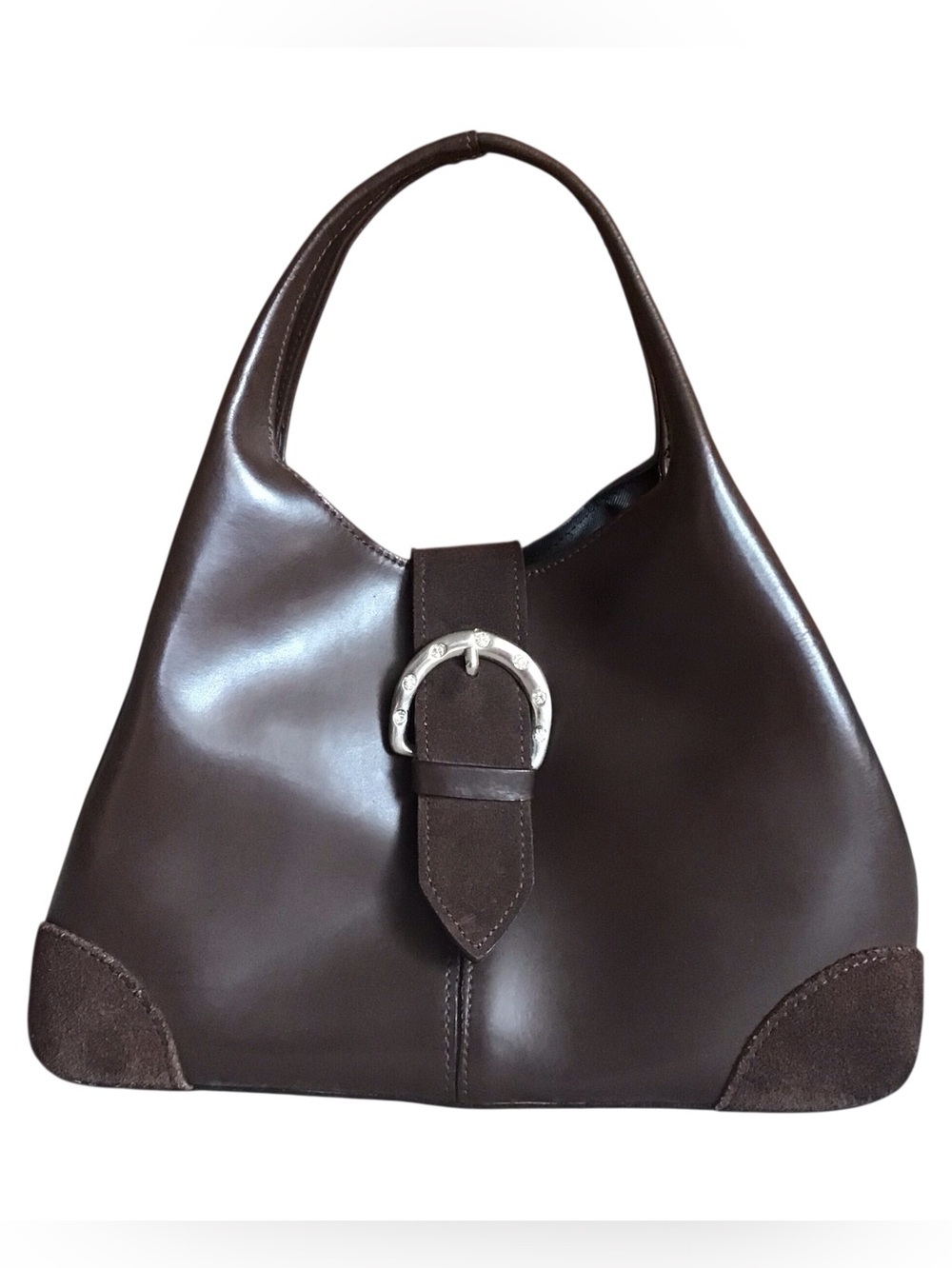 Tiffany & Fred Paris Brown Leather & Suede Purse